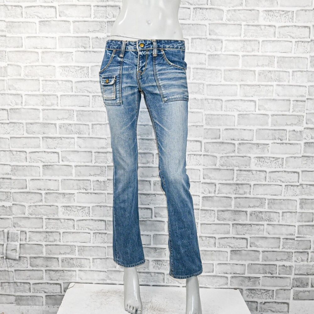 orSlow Japan Low rise crop Denim Jeans multi pocket sz 1
